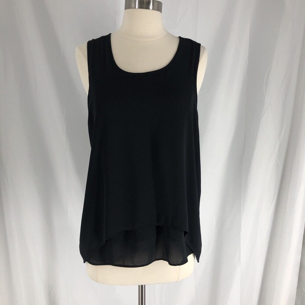 Ann Taylor Black Sheer Lined Tank Size Large
